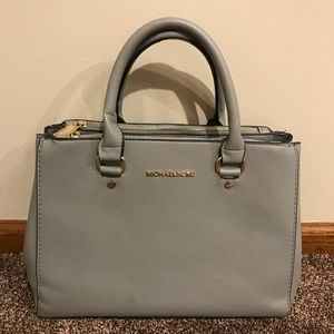 Grey and gold purse